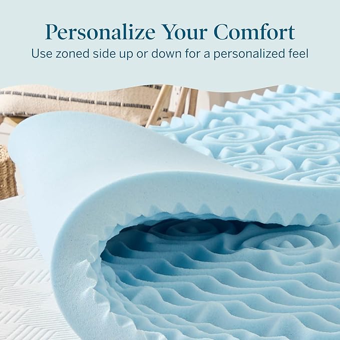 LUCID Gel Infused Memory Foam Mattress Topper – 3 Inch Mattress Topper – 5 - Image 4