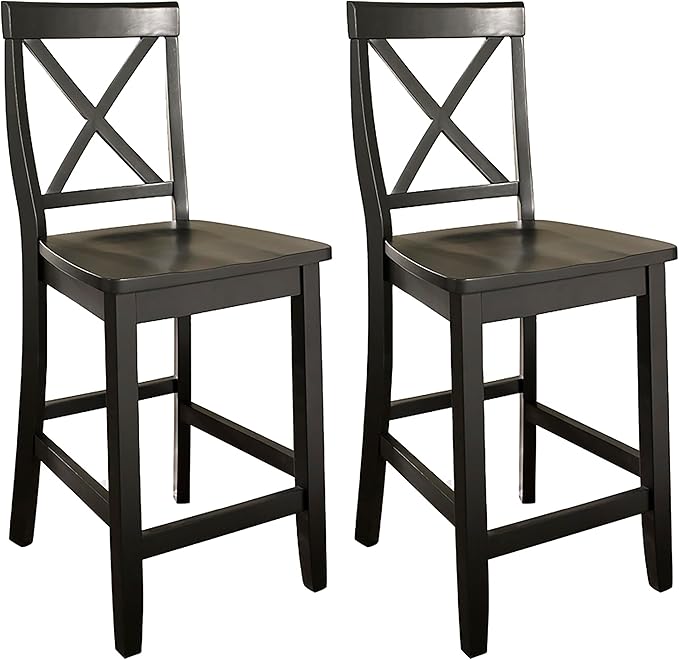 Crosley Furniture X-Back Wood Counter Height Bar Stools Set of 2 by CrosleyFurniture