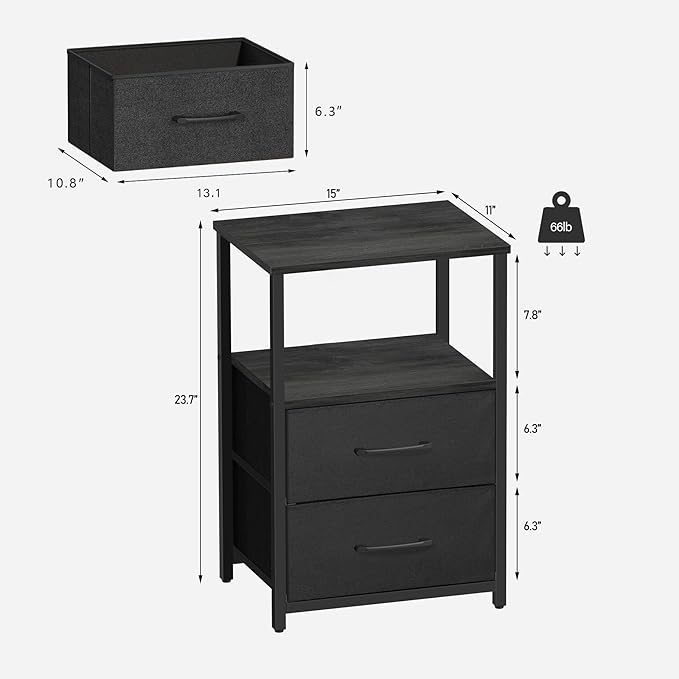 TUTOTAK End Table, Night Stand, Side Table, Nightstand - Image 3