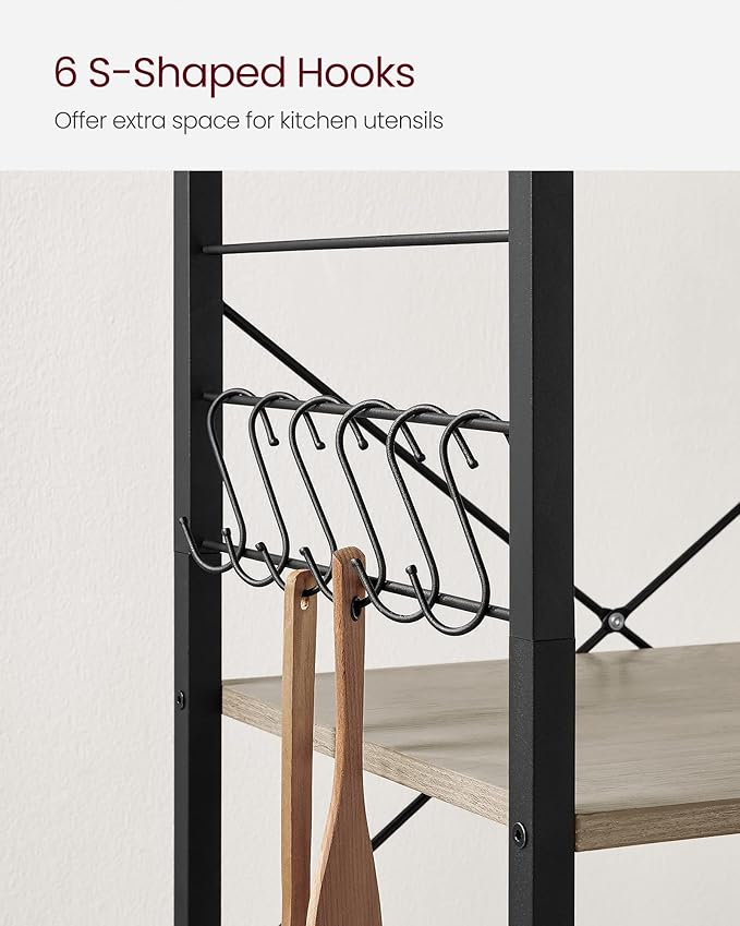 VASAGLE Kitchen Shelf on Wheels, Serving Cart - Image 8