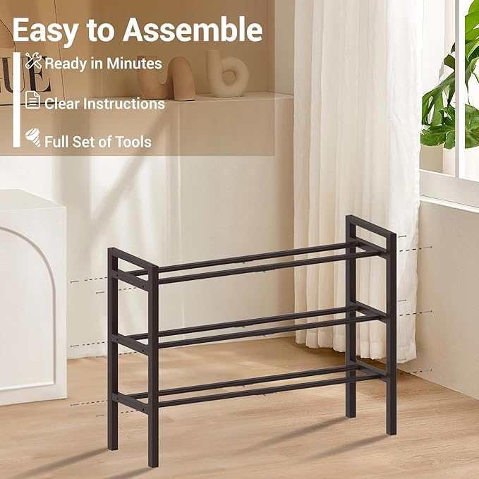 Haddockway Bamboo Shoe Rack for Closet, Free Standing Shoe Organizer - Image 4