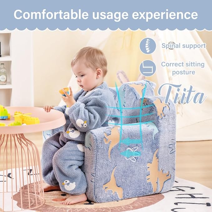 Tiita Kids Couch Plush Toddler Chair, Cloud-Like Glow in The Dark Kids Sofa - Image 5