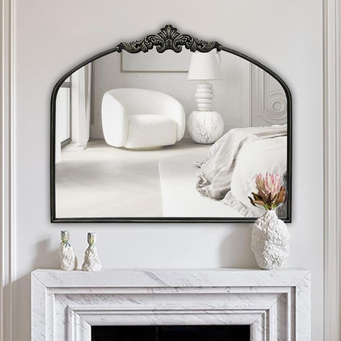 WAMIRRO Arched Mirror, Antique Brass Mirrors - Image 8