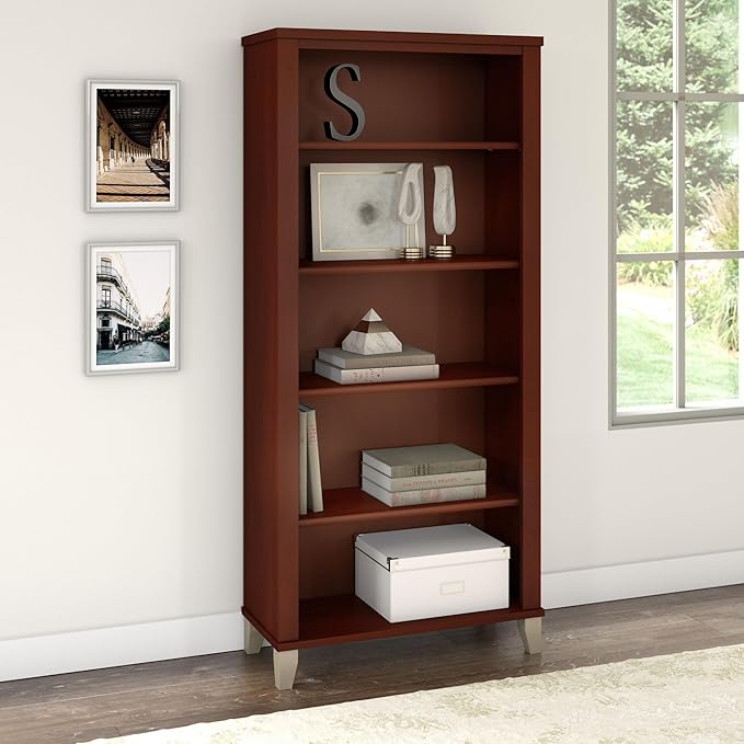 Bush Furniture WC81765 Bookcase, Large Book Living Room, Home Office, or - Image 2