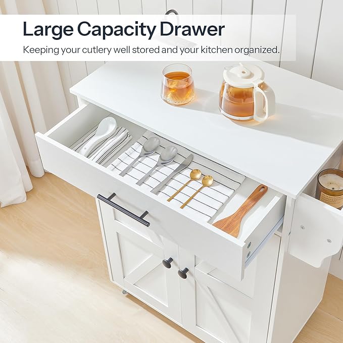 HOOBRO Kitchen Island with Power Outlet, Kitchen Storage Island with Large - Image 9
