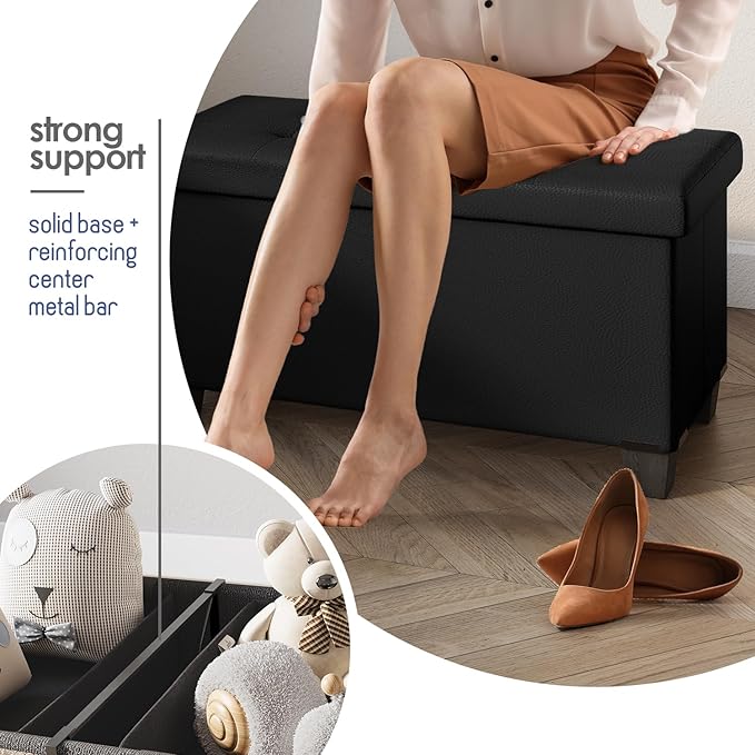 STORAGEBUD Storage Ottoman Bench - Image 5