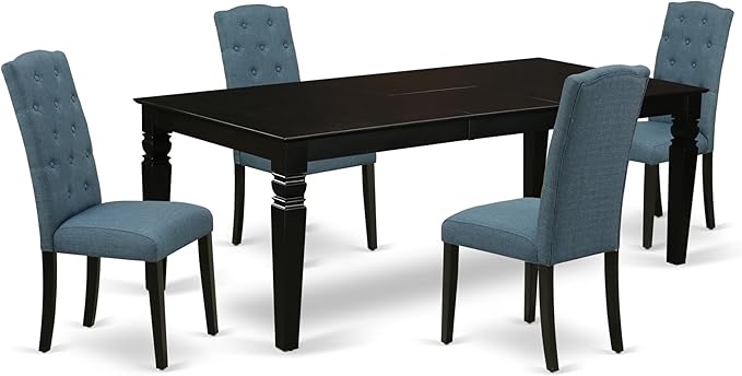 East West Furniture LGCE5-BLK-21 5 Piece Dining Table Set by EastWestFurniture