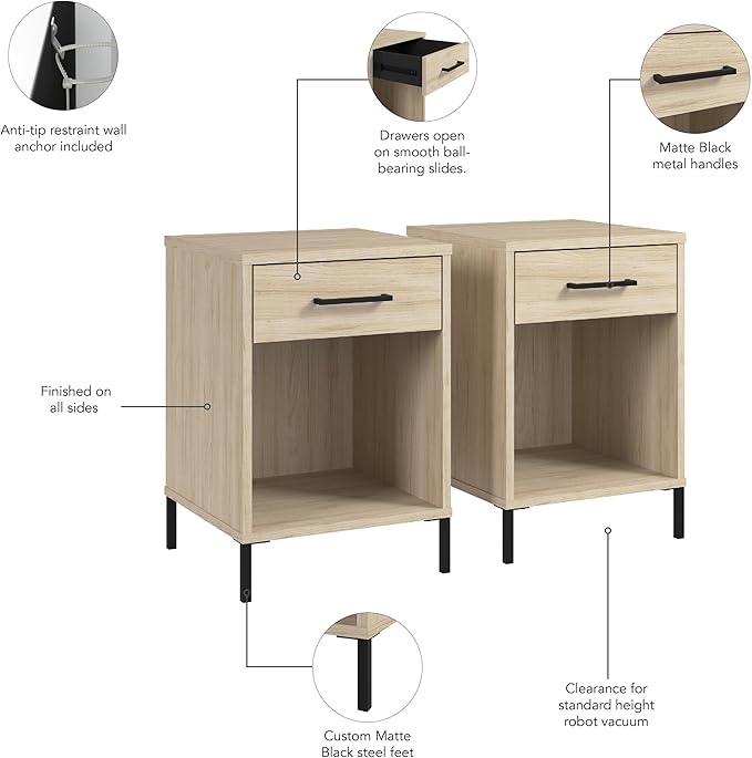 Bush Furniture Essence Small End Table Set of 2 | Side Tables, Home - Image 4