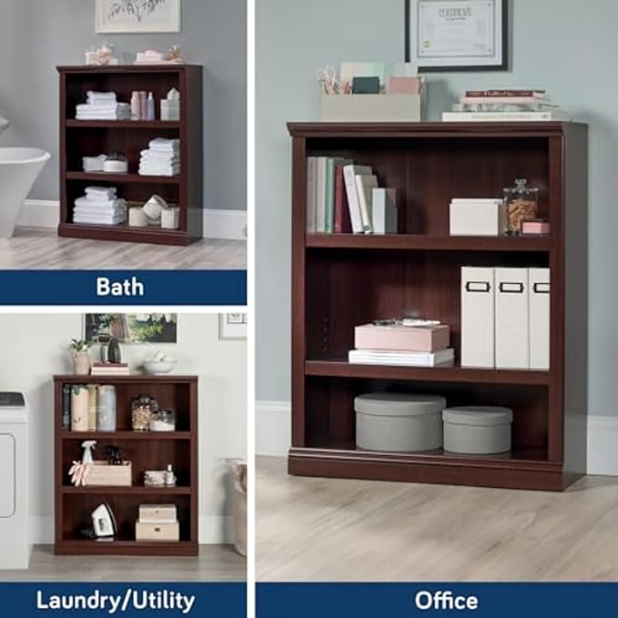 Sauder Miscellaneous Storage 3 Bookcase/Book Shelf, L: 35.28" x W: 13.23" x H: - Image 4