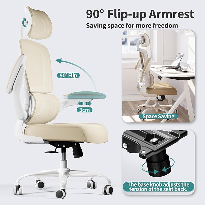TRALT Office Chair Ergonomic Desk Chair, 330 LBS Home Mesh Office Desk Chairs - Image 5