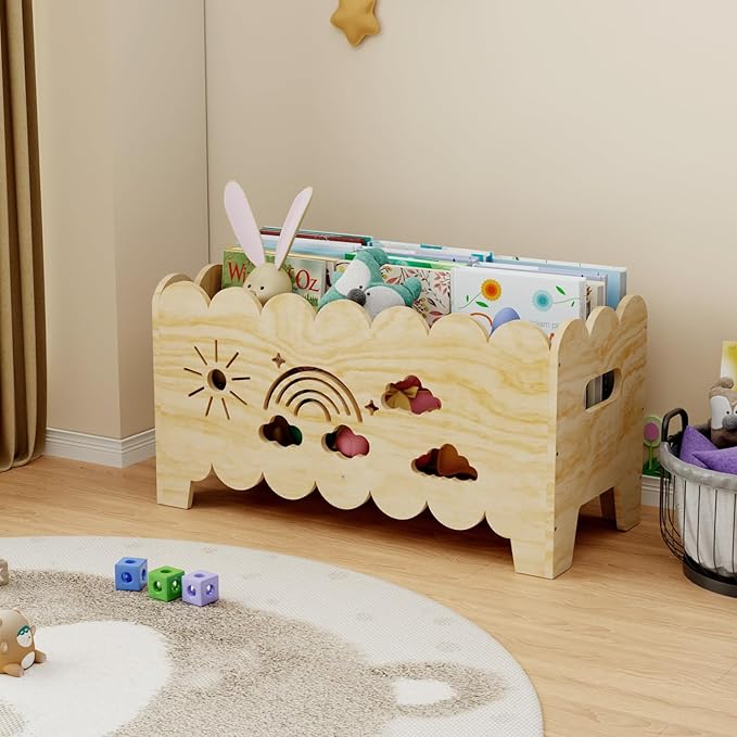 Wood Kids Bookshelf, Montessori Bookshelf, Suitable Kids Rooms, Nursery & by Unknown