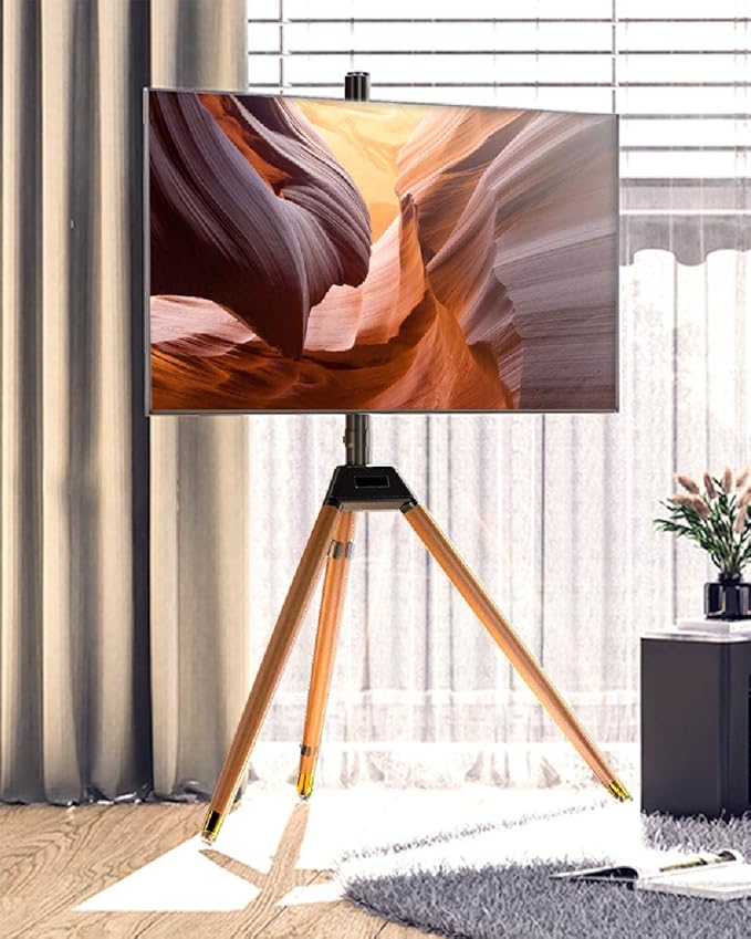 Tripod TV Stand for 32-75 Inch Screen up to 77lbs, Height Adjustable Easel TV - Image 9