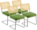 VEVOR Rattan Dining Chairs Set of 4, Mid Century Modern Dining Chair, by VEVOR
