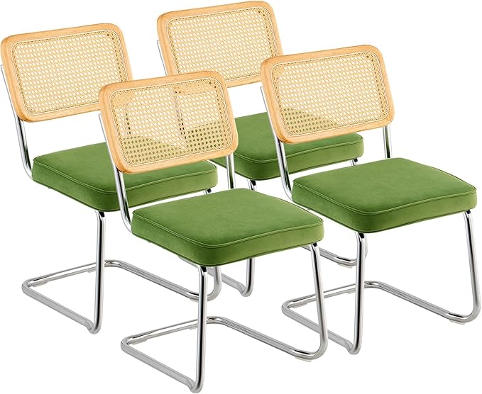 VEVOR Rattan Dining Chairs Set of 4, Mid Century Modern Dining Chair, by VEVOR