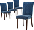 COLAMY Upholstered Parsons Dining Chairs Set of 4, Fabric Dining Room Kitchen by COLAMYINC