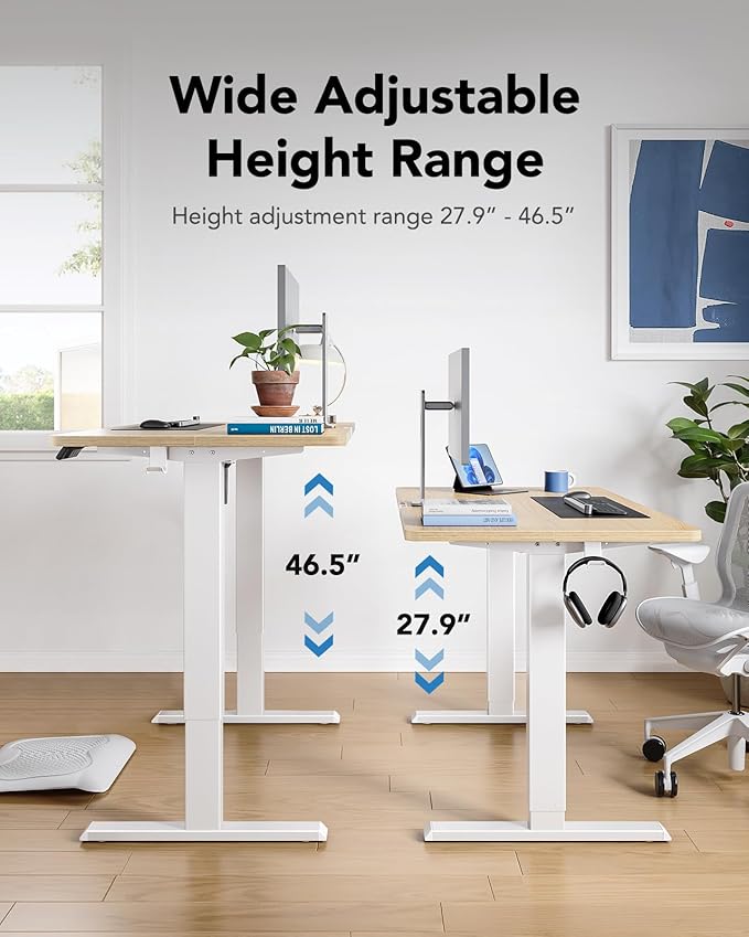 HUANUO 63" x 28" Electric Standing Desk Adjustable Height, 4 Memory Height - Image 4