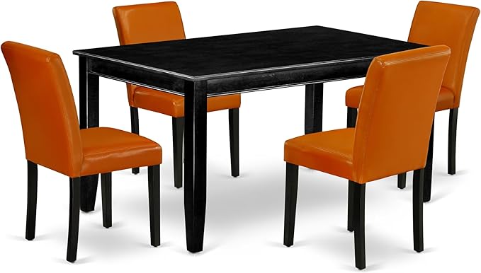 East West Furniture DUAB5-BLK-61 5 Piece Dining Table Set by EastWestFurniture