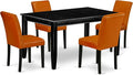 East West Furniture DUAB5-BLK-61 5 Piece Dining Table Set by EastWestFurniture