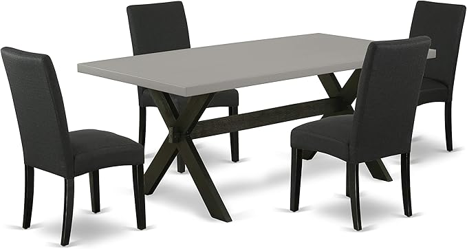 East West Furniture X697DR124-5 5 Piece Dining Room Furniture Set Includes a - Image 2