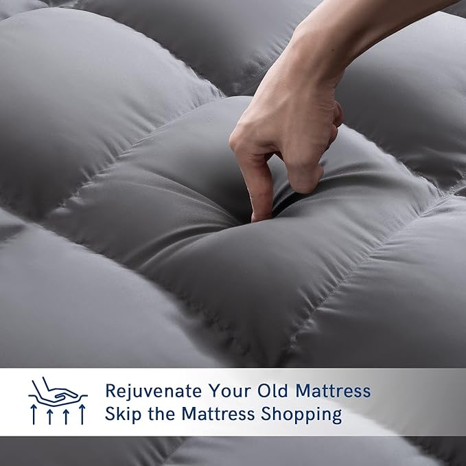 ELEMUSE Cal King Grey Mattress Topper - Image 4