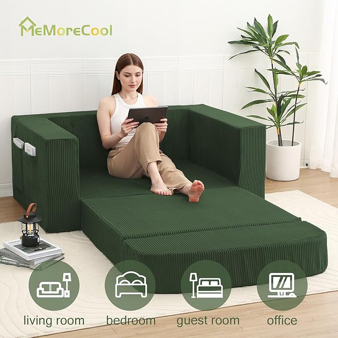 MeMoreCool Cozy Small-Space Convertible Loveseat to Guest Bed – Boneless - Image 4