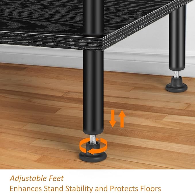 Small TV Stand with Power Outlet, Industrial TV Media Console with Storage - Image 4