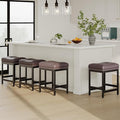 MALOL Set of 4 Saddle Bar Stools Counter Height 24.4”, Backless Barstools by Unknown