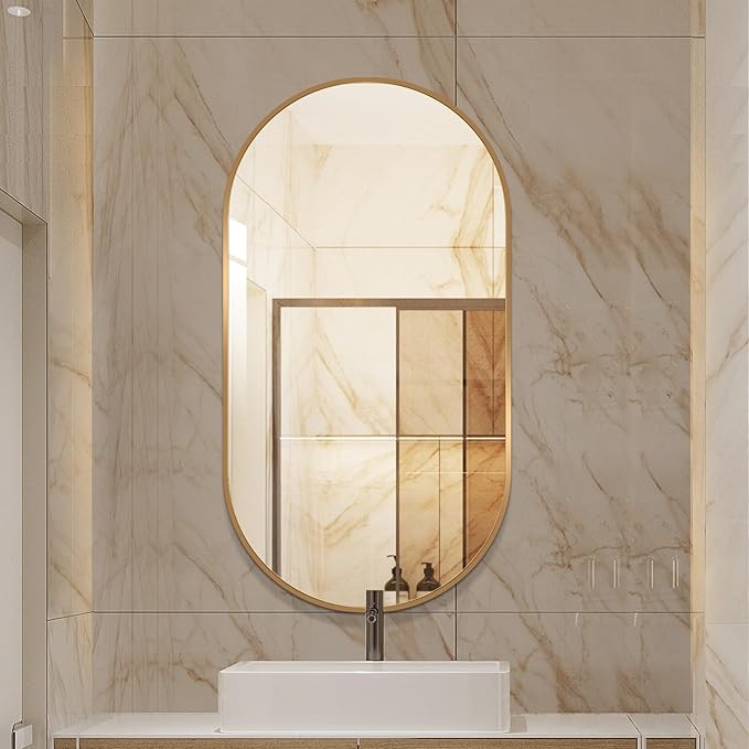 LAIYA 48x24inch Oval Wall Bathroom Mirror by LAIYA