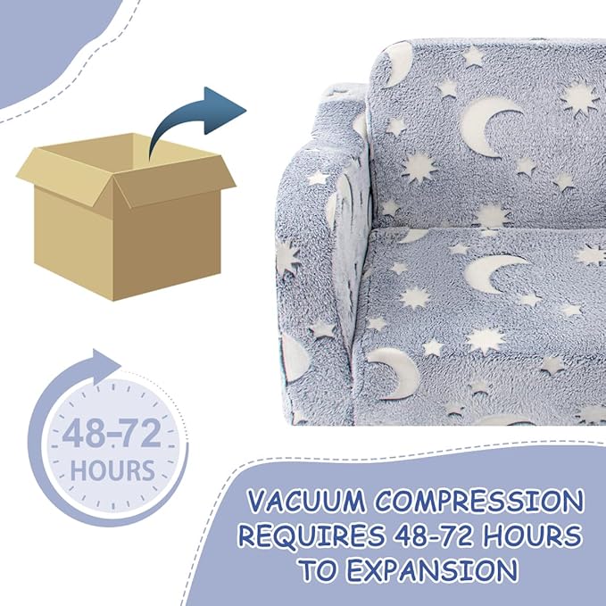 Kids Toddler Chair, 2-in-1 Toddler Couch Fold Out, Convertible Chairs - Image 8