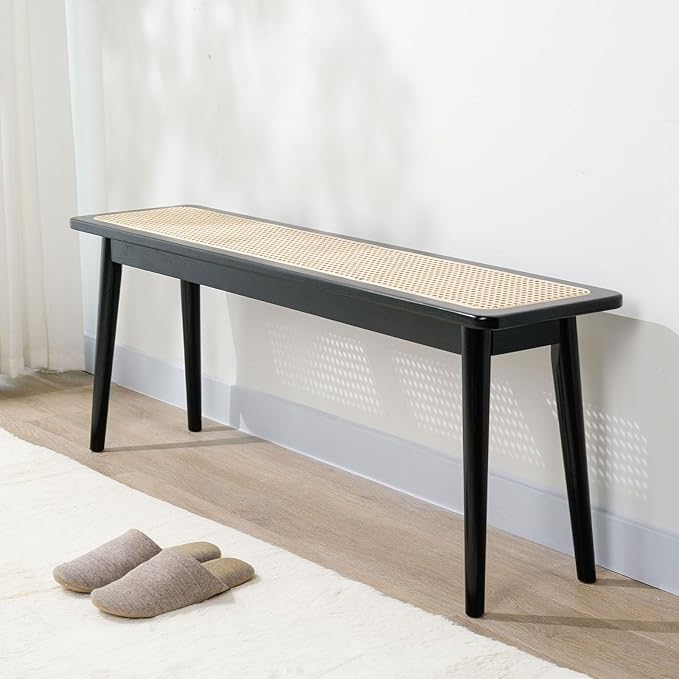 Entryway Bench, Solid Wood Kitchen Dining Bench, Mid Century Modern End of Bed - Image 6