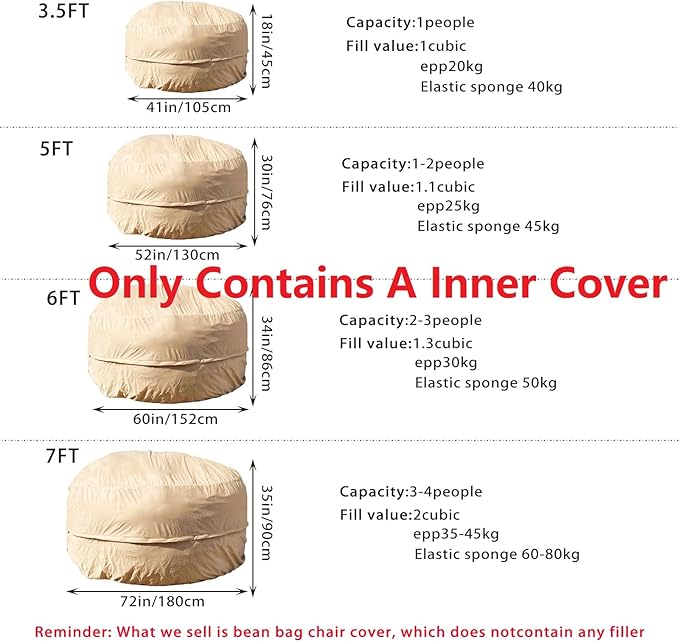 BCU Durable Bean Bag Cover Inner Lining - Image 2