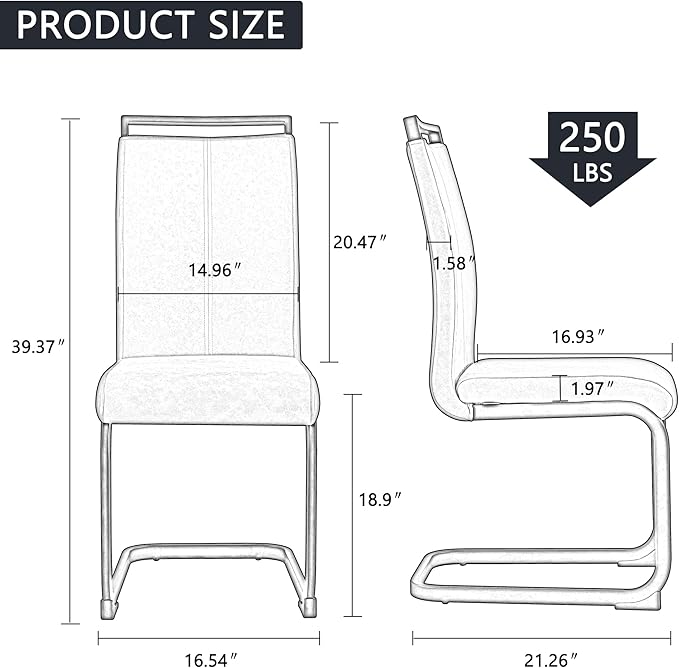 Dining Chairs Set, Kitchen Modern Metal Chairs - Image 3