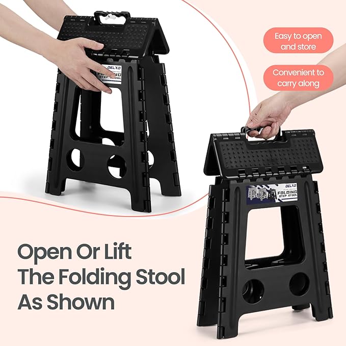 Delxo Folding Step Stool 16 Inch, Non-Slip Foldable Stools - Image 5