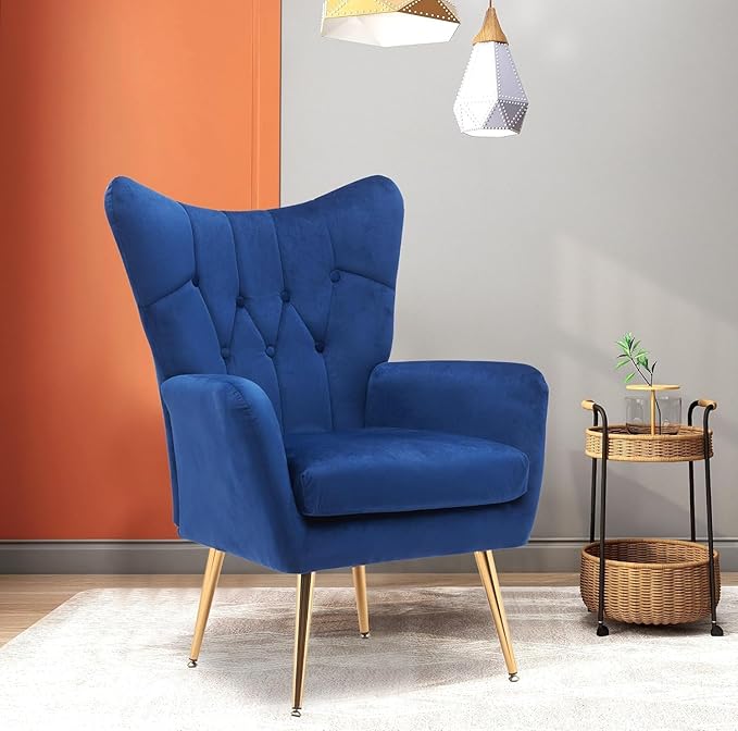 Container Furniture Direct Modern Chic Mid-Century Velvet Accent Armchair by ContainerDirect