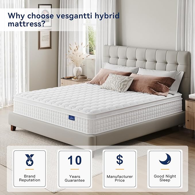 Vesgantti 12 Inch Multilayer Hybrid Twin XL Mattress - Image 3