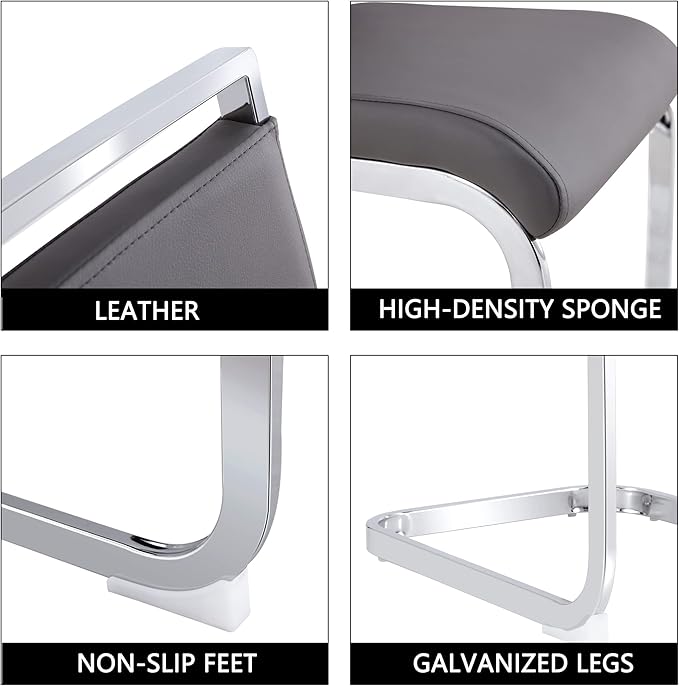 Dining Chairs Set, Kitchen Modern Metal Chairs - Image 7