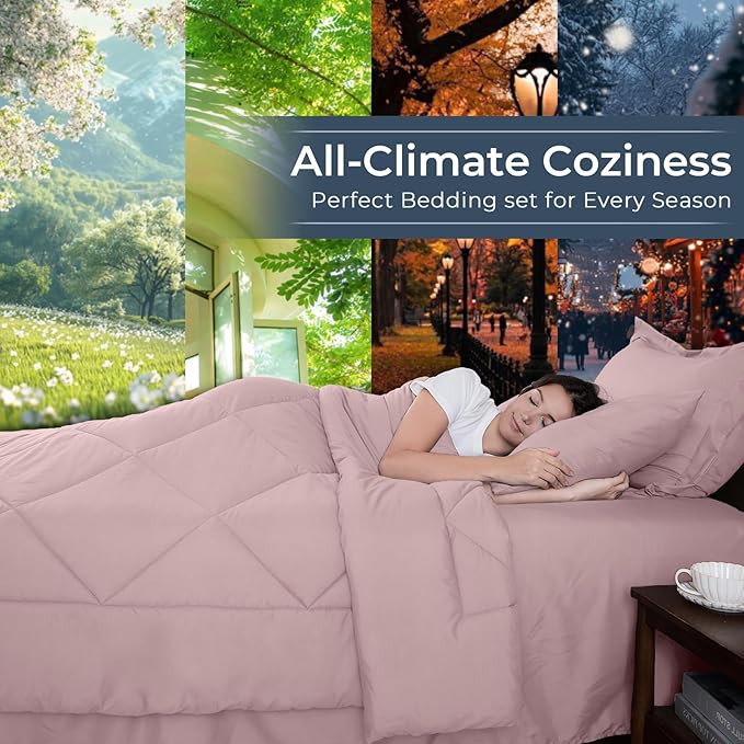 HEVUMYI Rose Gold Full Comforter Set - Image 3