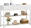 Furologee White Entryway Table, Industrial Entry Way Table by Furologee
