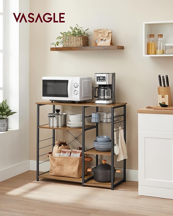 VASAGLE ALINRU Kitchen Baker’s Rack, Coffee Bar, Microwave Oven Stand, - Image 2