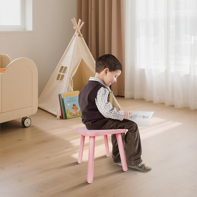 BEE&OAK Wooden Step Stools for Adults, Solid Rubber Wood Non-Slip Step Foot - Image 5