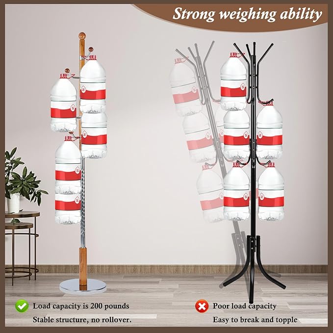 Wooden Coat Rack Freestanding, Vintage Coat Racks - Image 3