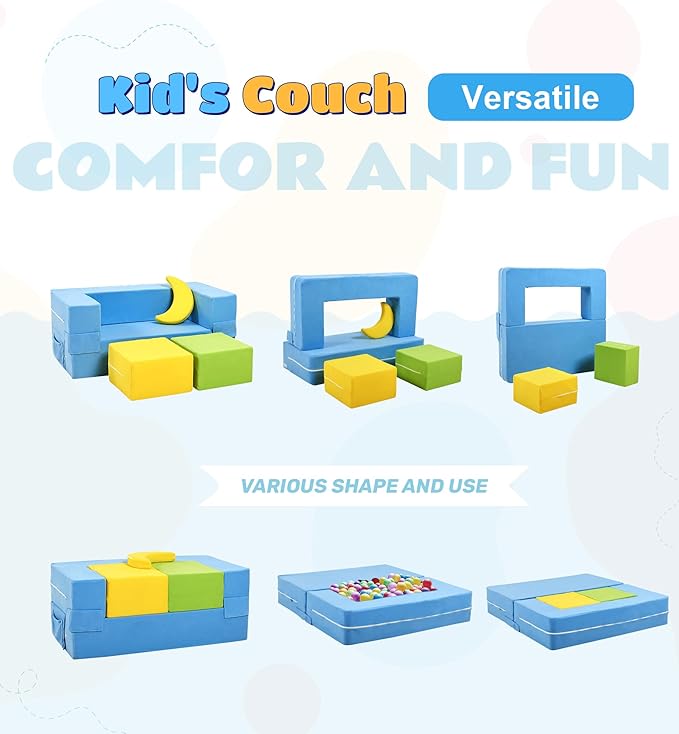 Modular Kids Sofa, Toddler Couch Foam Armchair - Image 3
