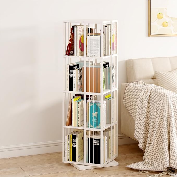 Square Rotating Bookshelf Tower by OSCHF