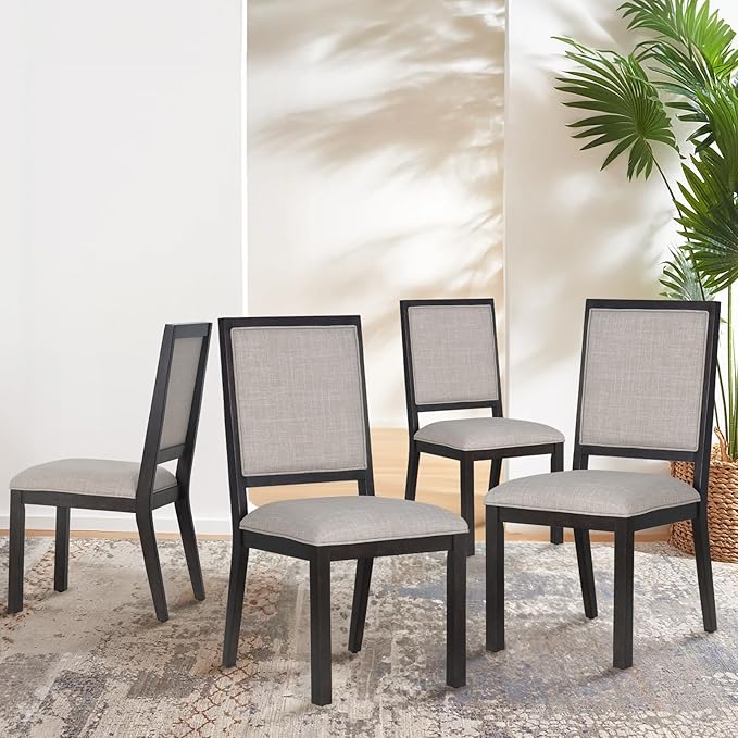COLAMY Upholstered Dining Chairs Set of 4, Mid Century Modern Dining Room Chairs - Image 3