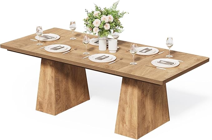 LITTLE TREE Dining Table for 6 People, Wooden Table, Rectangle Furniture - Image 3