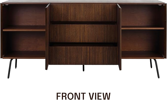 NTC Veil Sideboard with 2 Doors and 3 Drawers, Buffet Cabinet with Vertical - Image 3