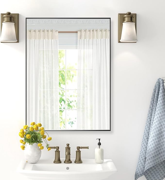 27x36 Inch Black Bathroom Mirror - Image 3