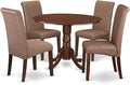 East West Furniture DLBA5-MAH-18 5 Piece Dining Room Table Set Includes a Round by EastWestFurniture