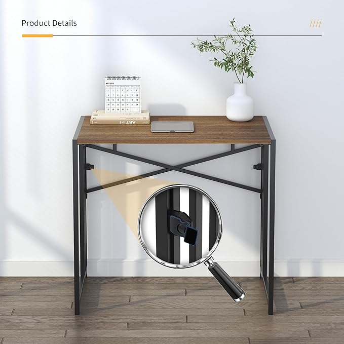 Folding Computer Desk 32 inch Writing Gaming Computer Camping Table, No - Image 9