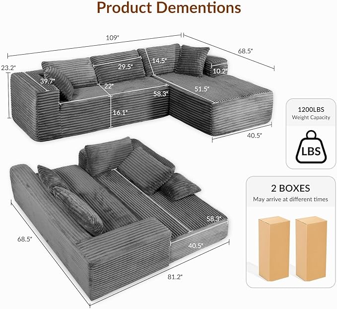 COMHOMA 105”Modular Sectional Sofa - Image 2